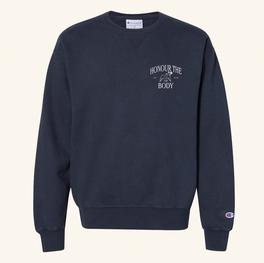 Honour the Body Crewneck, Navy